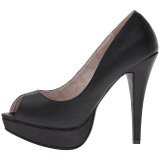 Negro Polipiel 13,5 cm CHLOE-01 zapatos de saln tallas grandes