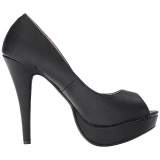 Negro Polipiel 13,5 cm CHLOE-01 zapatos de saln tallas grandes