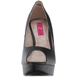 Negro Polipiel 13,5 cm CHLOE-01 zapatos de saln tallas grandes