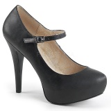 Negro Polipiel 13,5 cm CHLOE-02 zapatos de saln tallas grandes