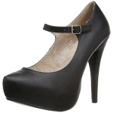 Negro Polipiel 13,5 cm CHLOE-02 zapatos de saln tallas grandes