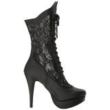 Negro Polipiel 13,5 cm CHLOE-115 botines tallas grandes