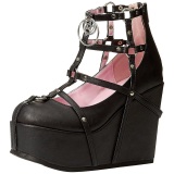 Negro Polipiel 13 cm POISON-25-1 lolita botines cua alta