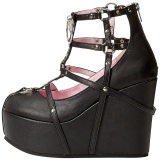 Negro Polipiel 13 cm POISON-25-1 lolita botines cua alta