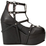 Negro Polipiel 13 cm POISON-25-1 lolita botines cua alta