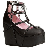 Negro Polipiel 13 cm POISON-25-1 lolita botines cua alta