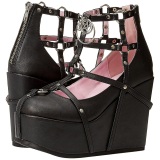 Negro Polipiel 13 cm POISON-25-1 lolita botines cua alta