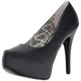 Negro Polipiel 14,5 cm Burlesque TEEZE-06W zapatos de saln pies anchos hombre