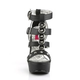 Negro Polipiel 14,5 cm Burlesque TEEZE-42W tacn alto pies anchos hombre