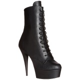 Negro Polipiel 15,5 cm DELIGHT-1020 Plataforma Botines Altos