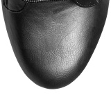 Negro Polipiel 15,5 cm DELIGHT-1020 Plataforma Botines Altos