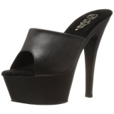 Negro Polipiel 15,5 cm KISS-201 Plataforma Mules Altos