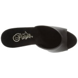 Negro Polipiel 15,5 cm KISS-201 Plataforma Mules Altos