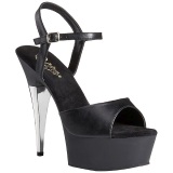 Negro Polipiel 15 cm CAPTIVA-609 Plataforma Tacones de Aguja