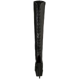 Negro Polipiel 15 cm DELIGHT-3019 Botas Altas Plataforma