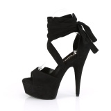 Negro Polipiel 15 cm DELIGHT-679 tacn alto con cordones de tobillo