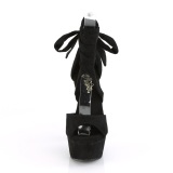 Negro Polipiel 15 cm DELIGHT-679 tacn alto con cordones de tobillo