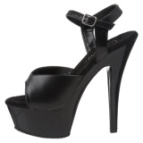 Negro Polipiel 15 cm Pleaser KISS-209 Plataforma Tacones de Aguja