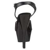 Negro Polipiel 15 cm Pleaser KISS-209 Plataforma Tacones de Aguja