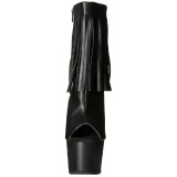 Negro Polipiel 18 cm ADORE-1019 botines con flecos de mujer tacn altos