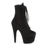 Negro Polipiel 18 cm ADORE-1020FS botines con cordones