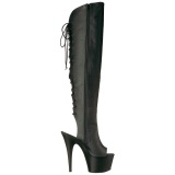 Negro Polipiel 18 cm ADORE-3019 Botas de mujer hasta la rodilla