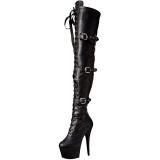 Negro Polipiel 18 cm ADORE-3028 Botas de mujer hasta la rodilla