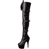 Negro Polipiel 18 cm ADORE-3028 Botas de mujer hasta la rodilla