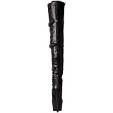 Negro Polipiel 18 cm ADORE-3028 Botas de mujer hasta la rodilla