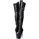 Negro Polipiel 18 cm ADORE-3028 Botas de mujer hasta la rodilla