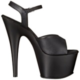 Negro Polipiel 18 cm ADORE-709 Zapatos Tacn Aguja Plataforma