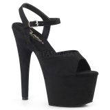 Negro Polipiel 18 cm ADORE-709FS sandalias de tacn alto