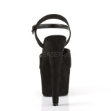 Negro Polipiel 18 cm ADORE-709FS sandalias de tacn alto