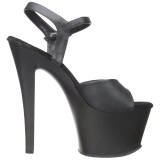 Negro Polipiel 18 cm Pleaser SKY-309 Plataforma Tacones de Aguja