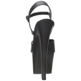 Negro Polipiel 18 cm Pleaser SKY-309 Plataforma Tacones de Aguja