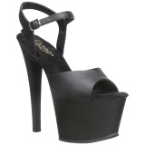 Negro Polipiel 18 cm Pleaser SKY-309 Plataforma Tacones de Aguja