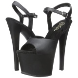 Negro Polipiel 18 cm Pleaser SKY-309 Plataforma Tacones de Aguja