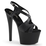 Negro Polipiel 18 cm Pleaser SKY-330 Plataforma Tacones de Aguja