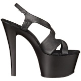 Negro Polipiel 18 cm Pleaser SKY-330 Plataforma Tacones de Aguja