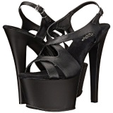 Negro Polipiel 18 cm Pleaser SKY-330 Plataforma Tacones de Aguja