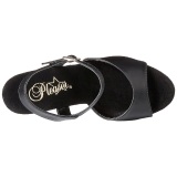 Negro Polipiel 18 cm STARDUST-709 Sandalias Mujer Plataforma Strass