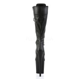 Negro Polipiel 20 cm FLAMINGO-2023 plataforma botas de mujer con cordones