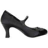 Negro Polipiel 7,5 cm JENNA-06 zapatos de saln tallas grandes