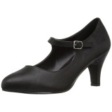 Negro Polipiel 8 cm DIVINE-440 Zapatos de Saln para Hombres