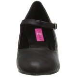 Negro Polipiel 8 cm DIVINE-440 Zapatos de Saln para Hombres