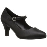 Negro Polipiel 8 cm DIVINE-440 Zapatos de Saln para Hombres