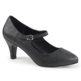 Negro Polipiel 8 cm DIVINE-440 zapatos de saln tacn bajo