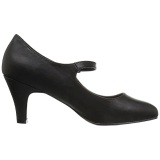 Negro Polipiel 8 cm DIVINE-440 zapatos de saln tacn bajo