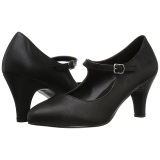 Negro Polipiel 8 cm DIVINE-440 zapatos de saln tacn bajo