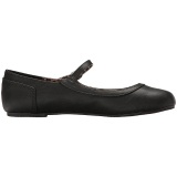 Negro Polipiel ANNA-02 zapatos de bailarinas tallas grandes